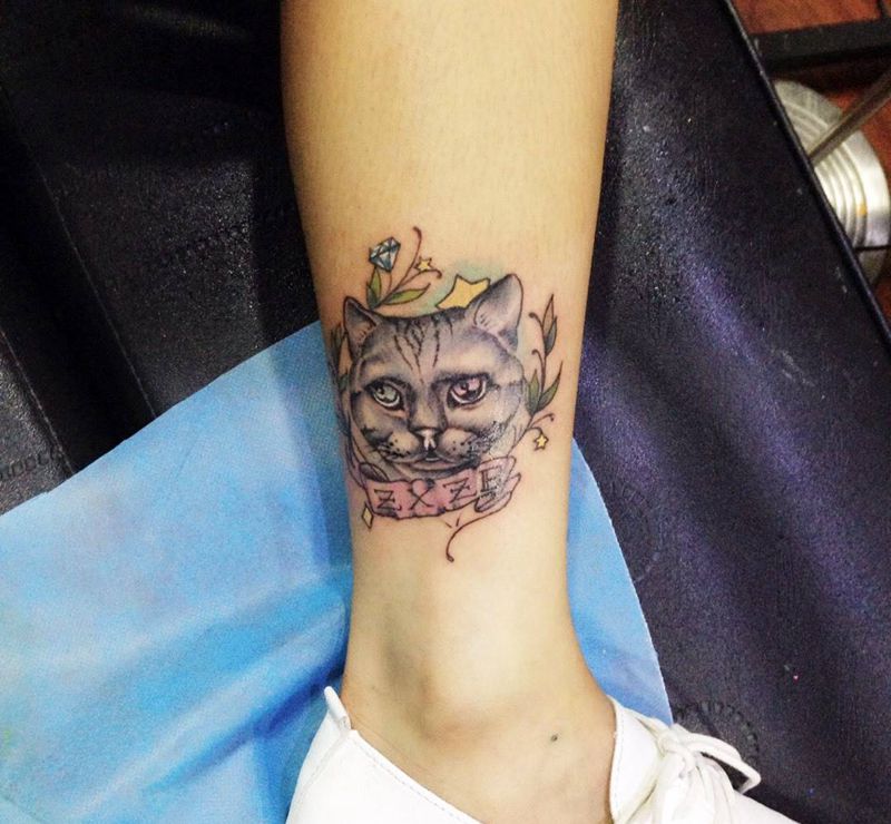 猫纹身图片