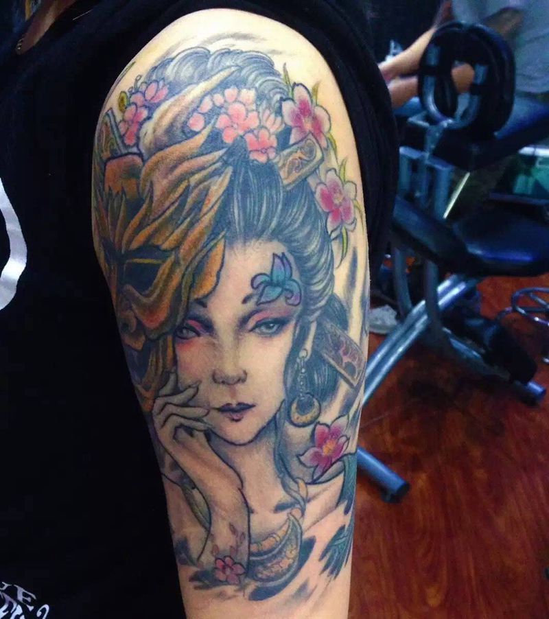 艺妓纹身图片