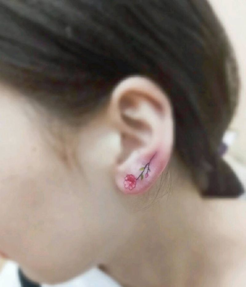 小红花纹身图片