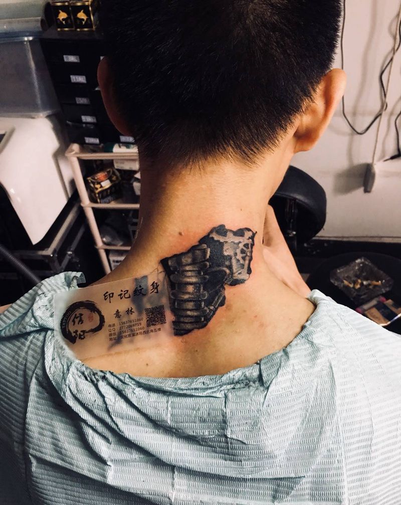 遮盖，未完成纹身图片