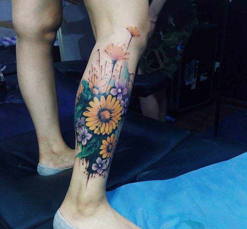 向日葵纹身图片