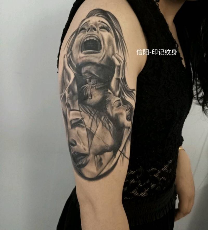 遮盖纹身纹身图片_欧美写实纹身图案