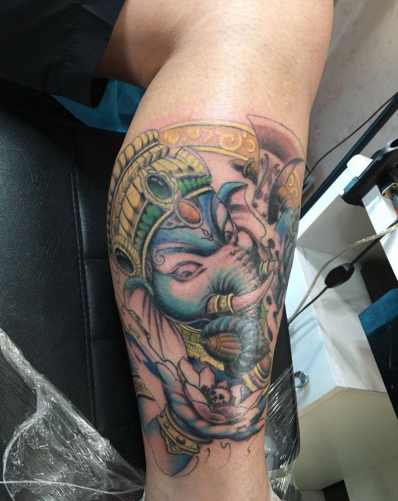 象神未完成纹身图片