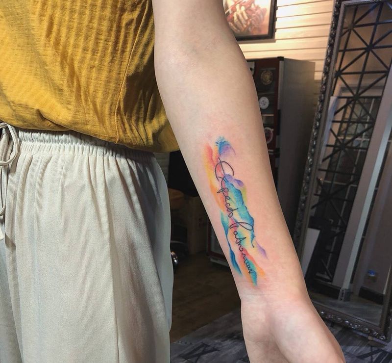 水彩字母（修改）纹身图片