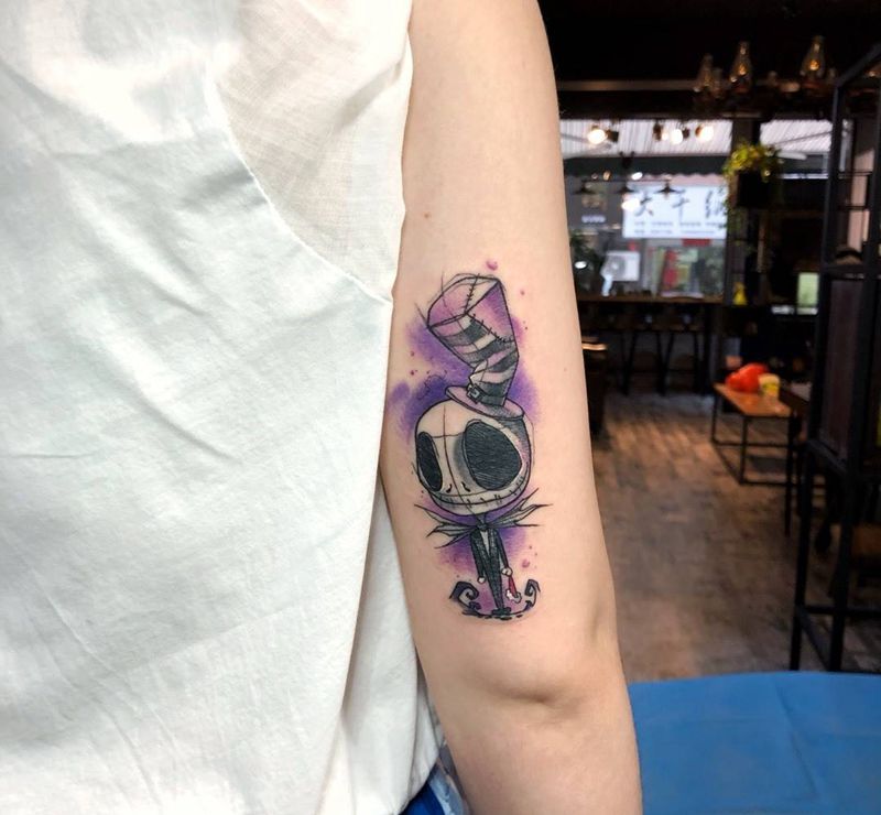 卡通小骷髅纹身图片