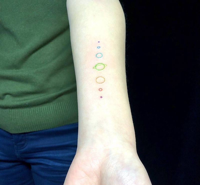 星球纹身图片_手臂纹身图案