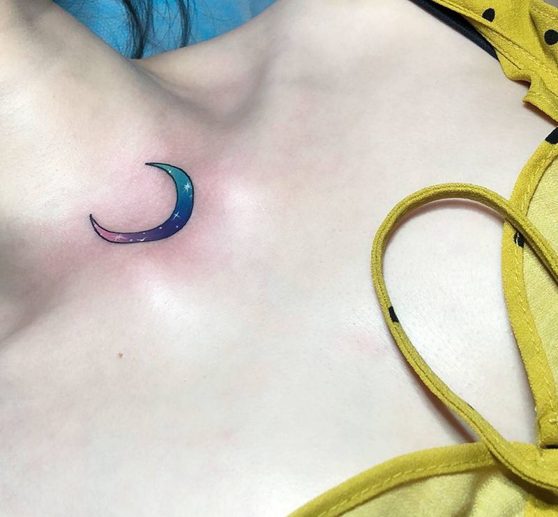 月亮纹身图片