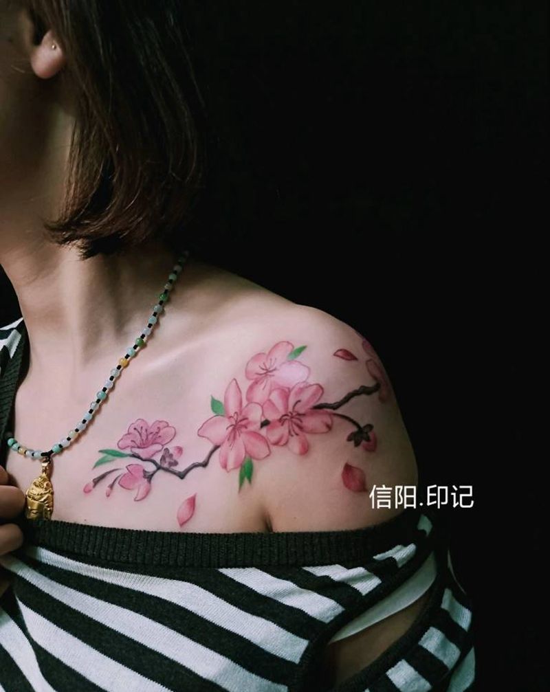 桃花纹身图片