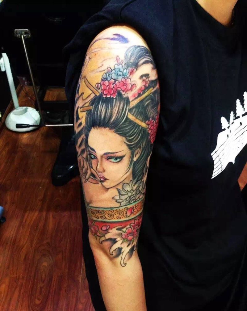 艺妓纹身图片