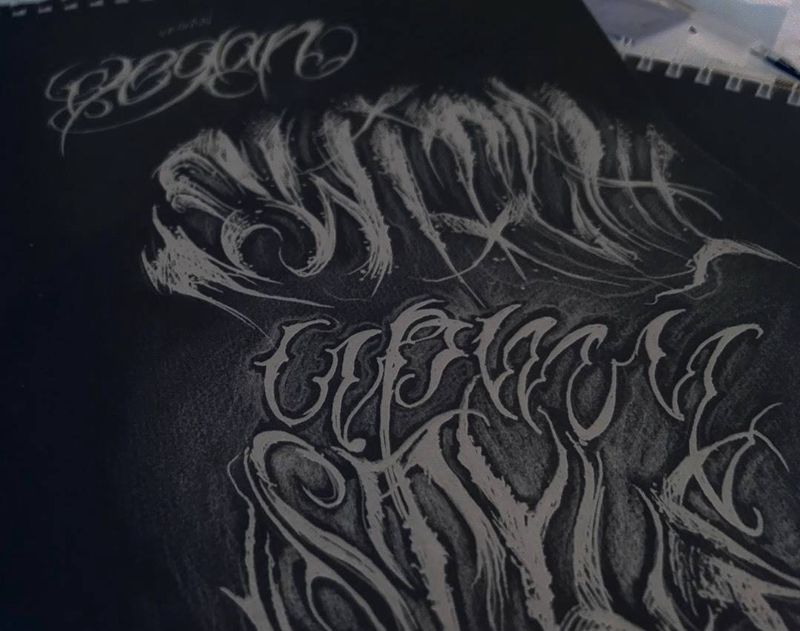 花体字练习纹身图片