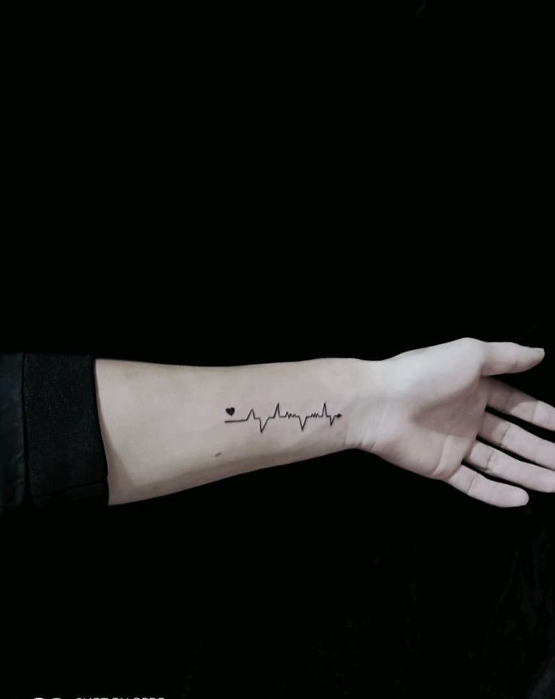 心电图纹身图片