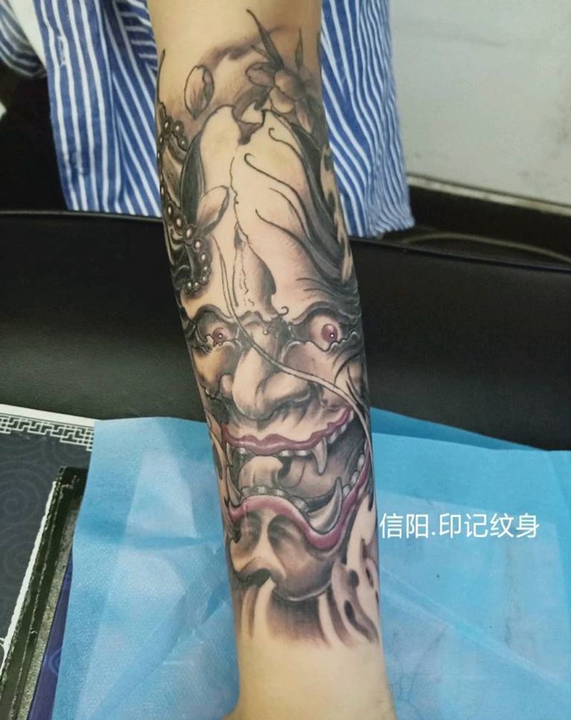 疤痕遮盖，般若纹身图片