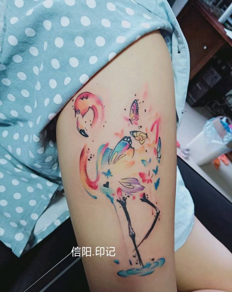 火烈鸟纹身图片