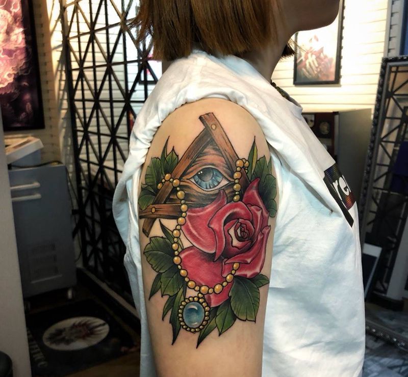 木遇花纹身图片