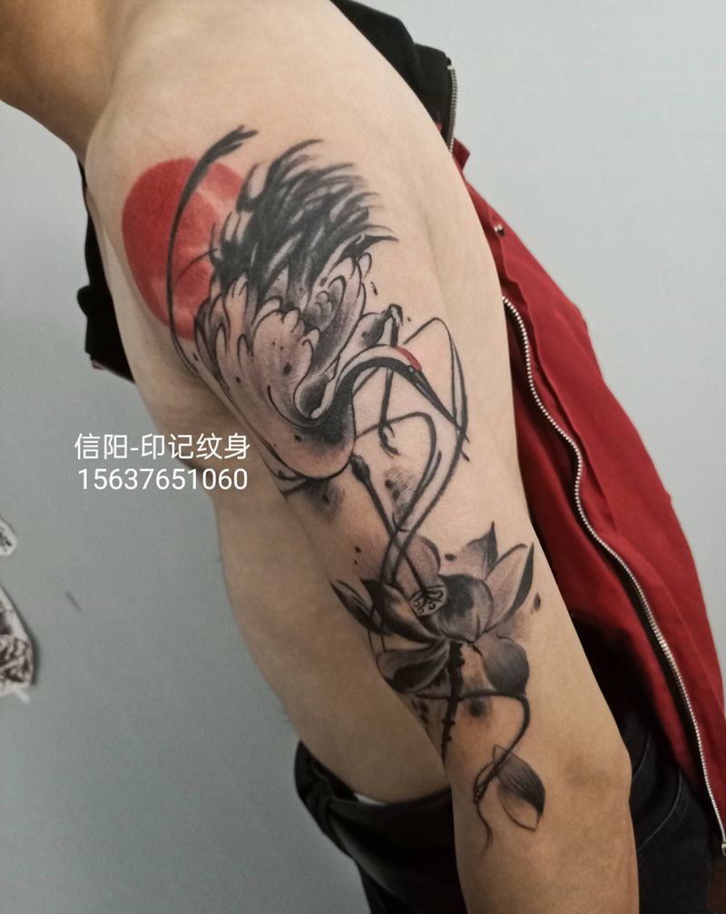仙鹤纹身图片_手臂纹身图案