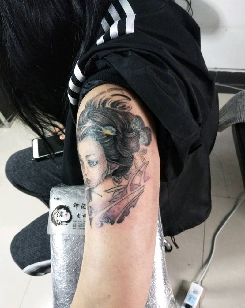 艺妓纹身图片