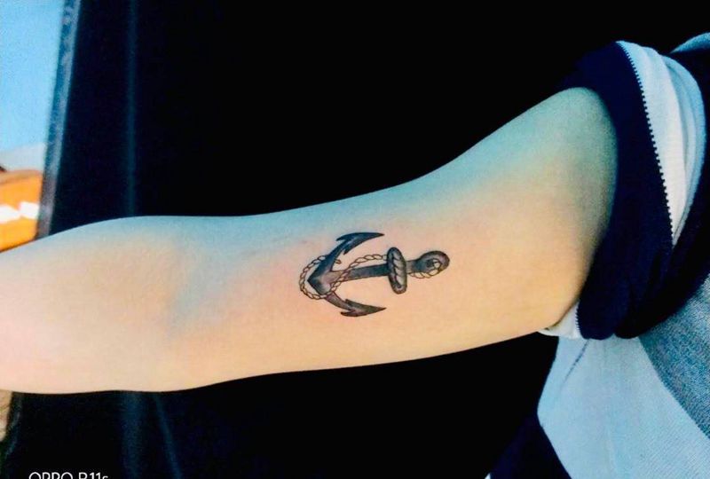 船锚纹身图片_手臂纹身图案