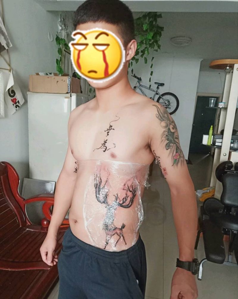 腰，麋鹿纹身图片