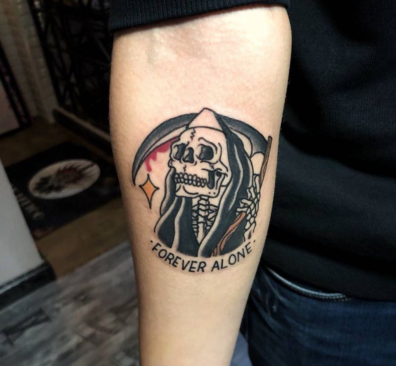 死神 old school纹身图片