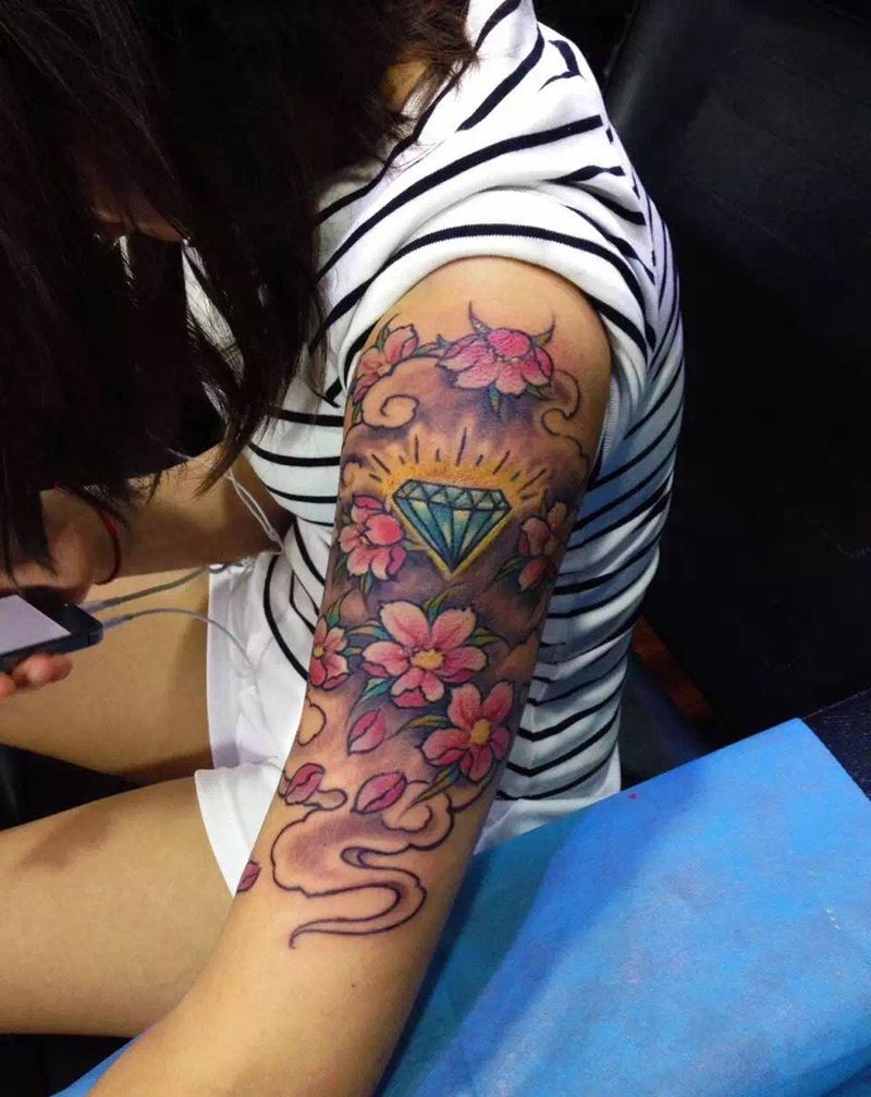 樱花修改大臂纹身图片