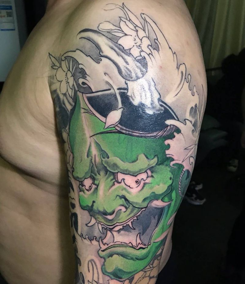 般若纹身图片_手臂新传统般若纹身图案