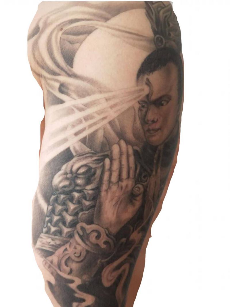 二郎神纹身图片_手臂新传统纹身图案
