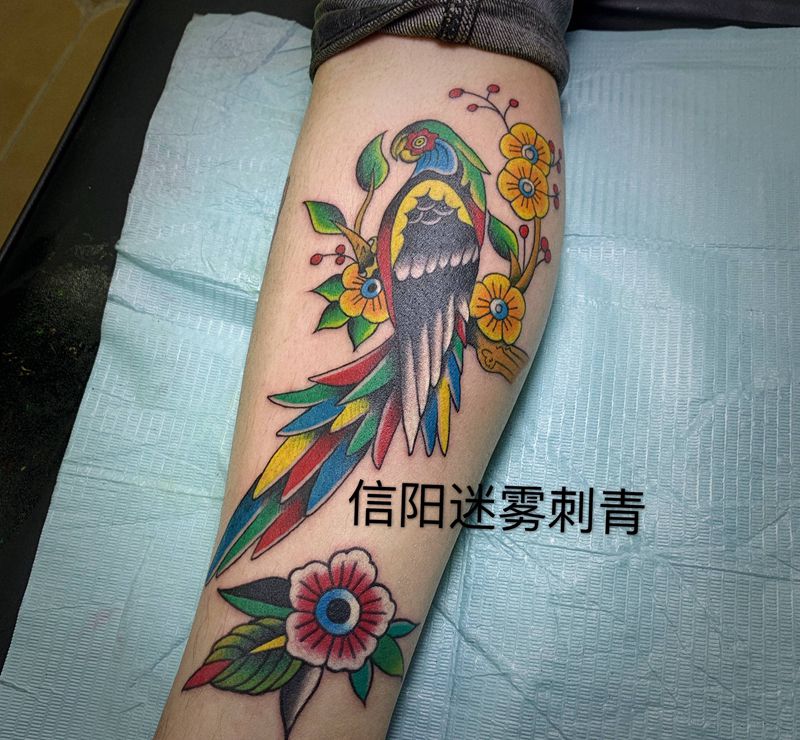 拼接纹身图片_Old School纹身图案