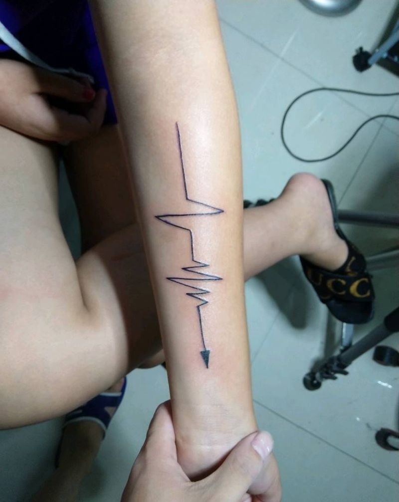 心电图纹身图片