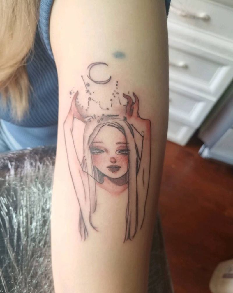 小清新纹身图片_水彩纹身图案