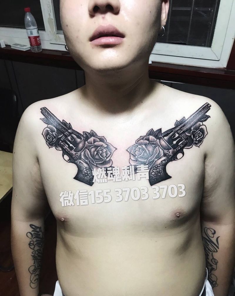 双枪纹身图片