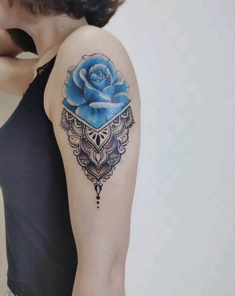 梵花纹身图片_手臂点刺欧美写实纹身图案