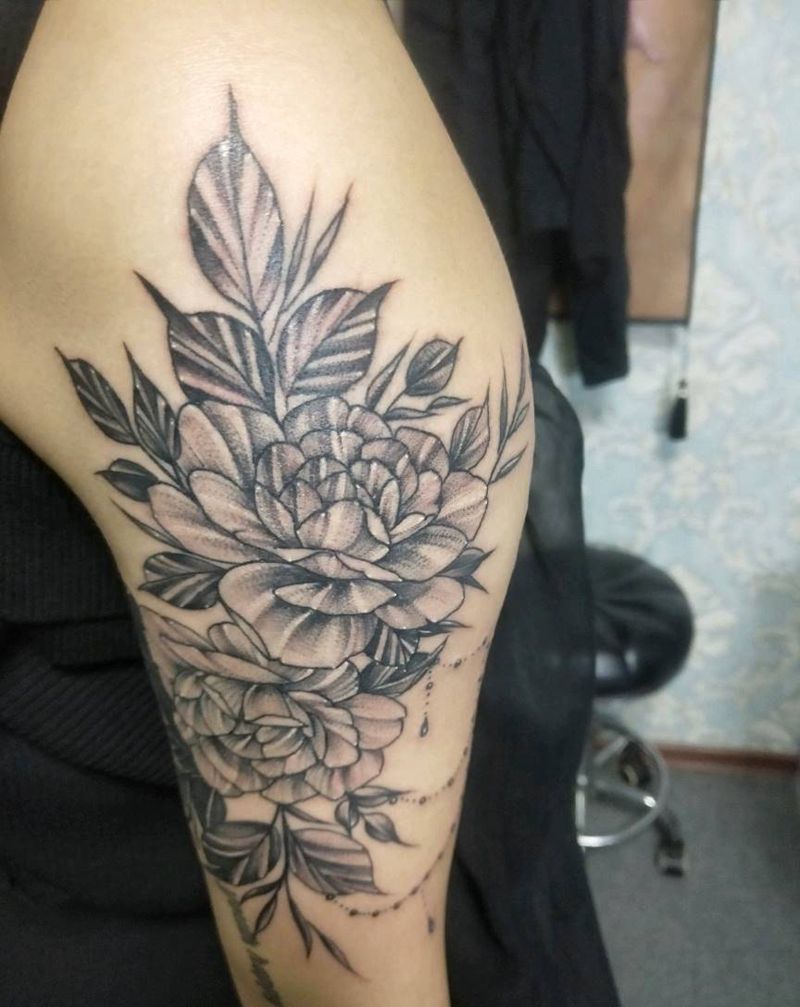 素花遮盖纹身图片_手臂点刺纹身图案