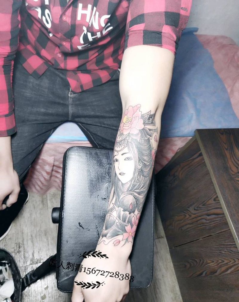 艺伎纹身图片_手臂纹身图案