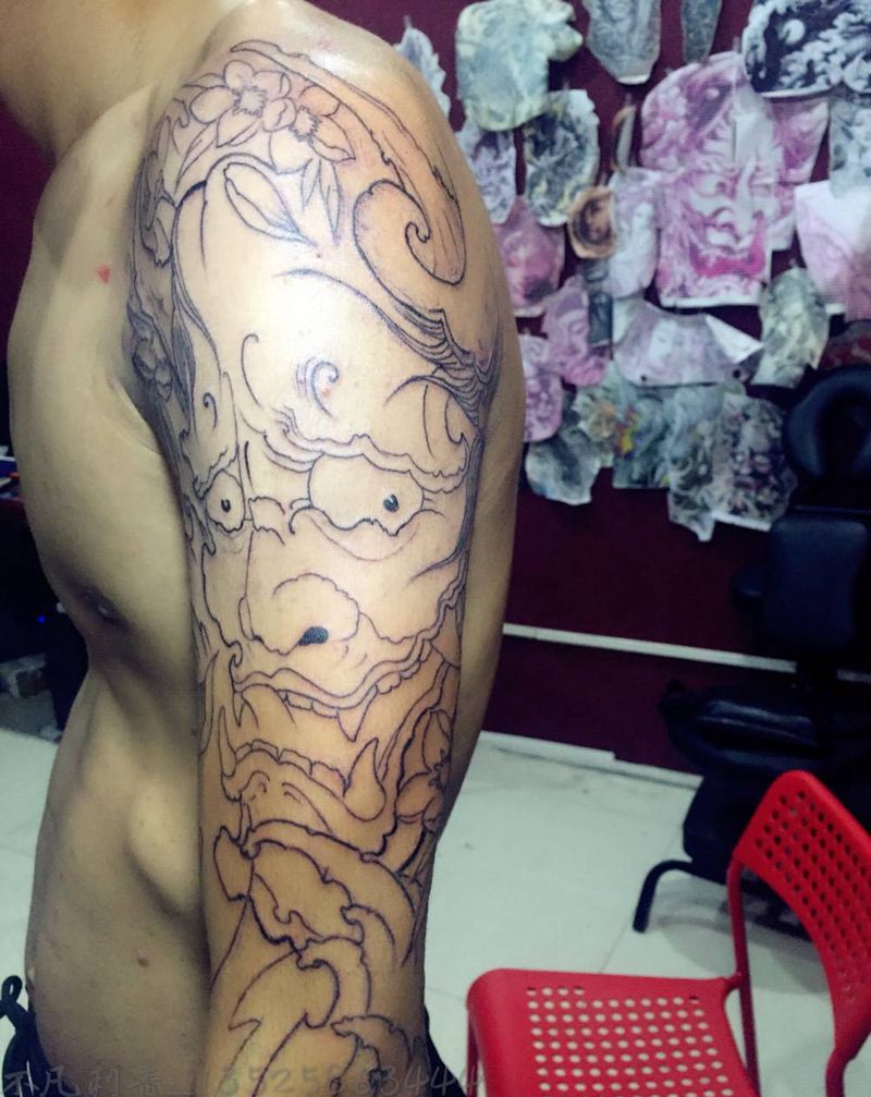 般若纹身图片_手臂传统纹身图案