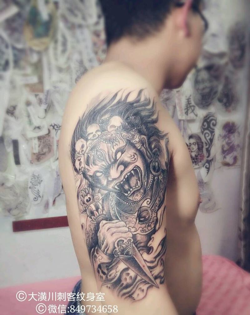 明王纹身图片_手臂传统肖像人物宗教成品纹身图案
