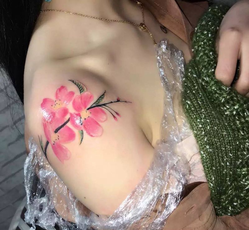 桃花纹身图片