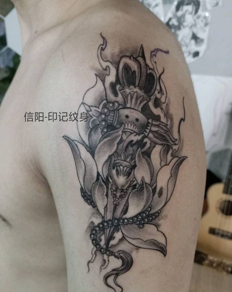 降魔杵纹身图片_手臂纹身图案