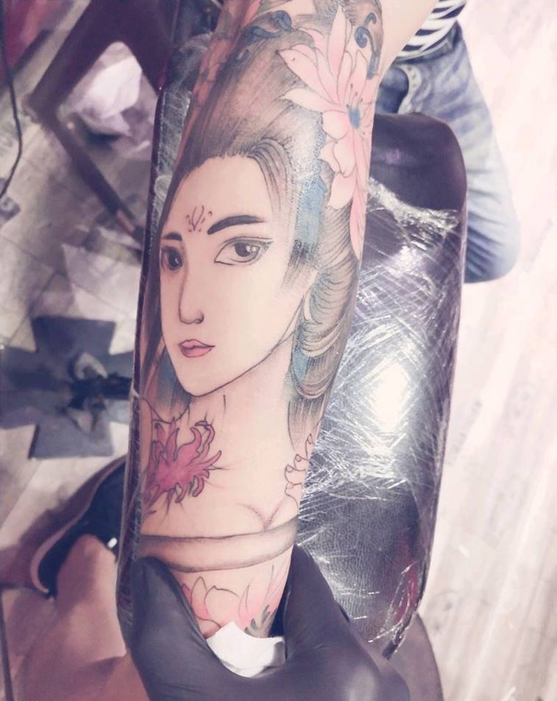 艺妓纹身图片