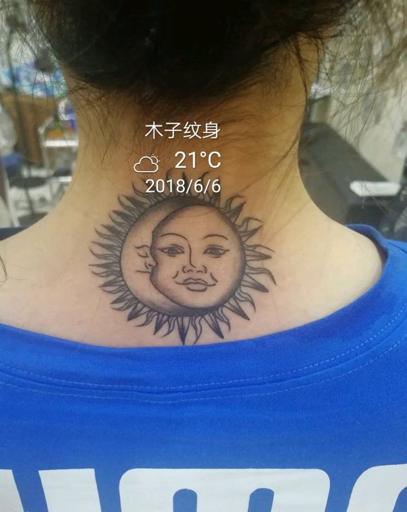 月亮太阳纹身纹身图片