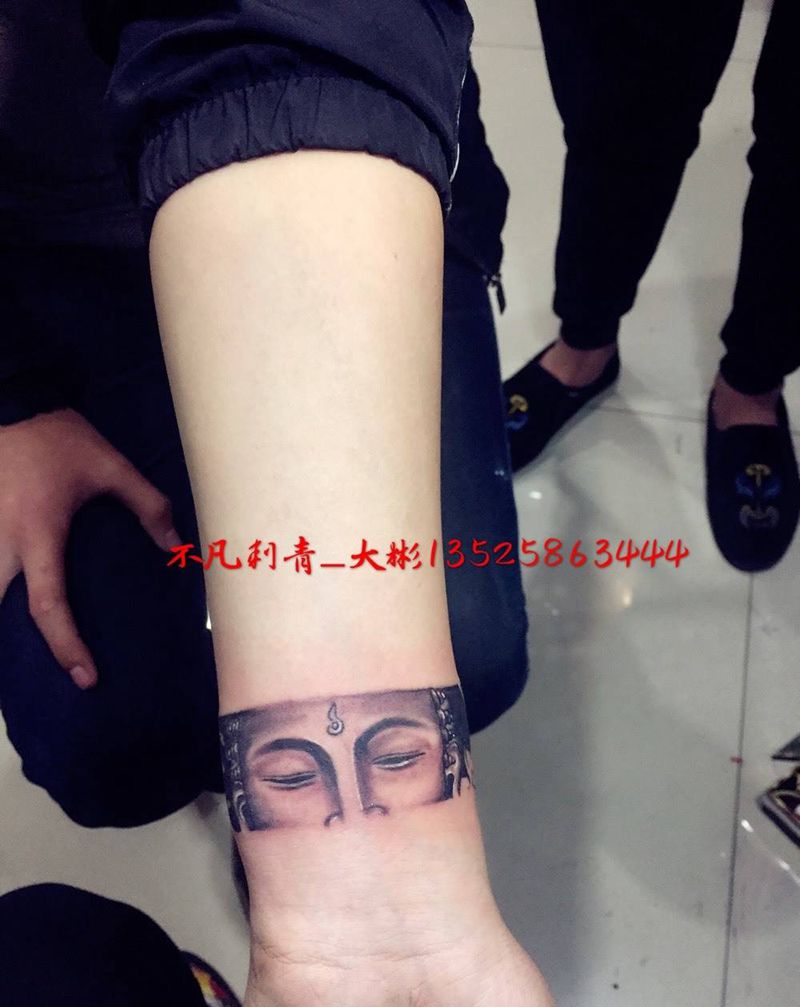原创臂环纹身图片_手臂人物鬼神传统原创纹身图案