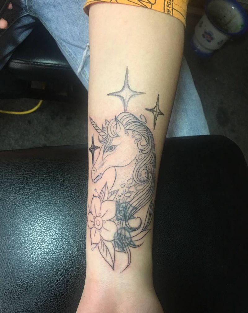 独角兽遮盖失败老图纹身图片