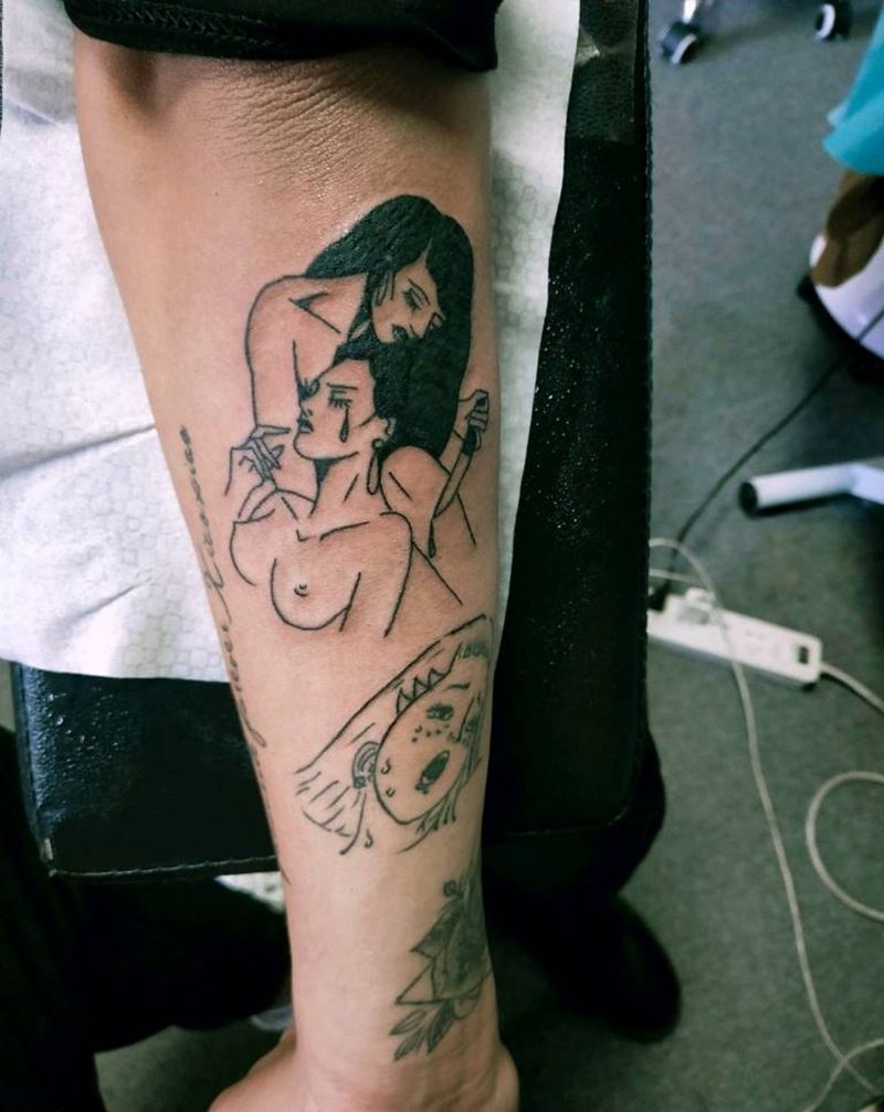 暗黑纹身图片_手臂几何纹身图案