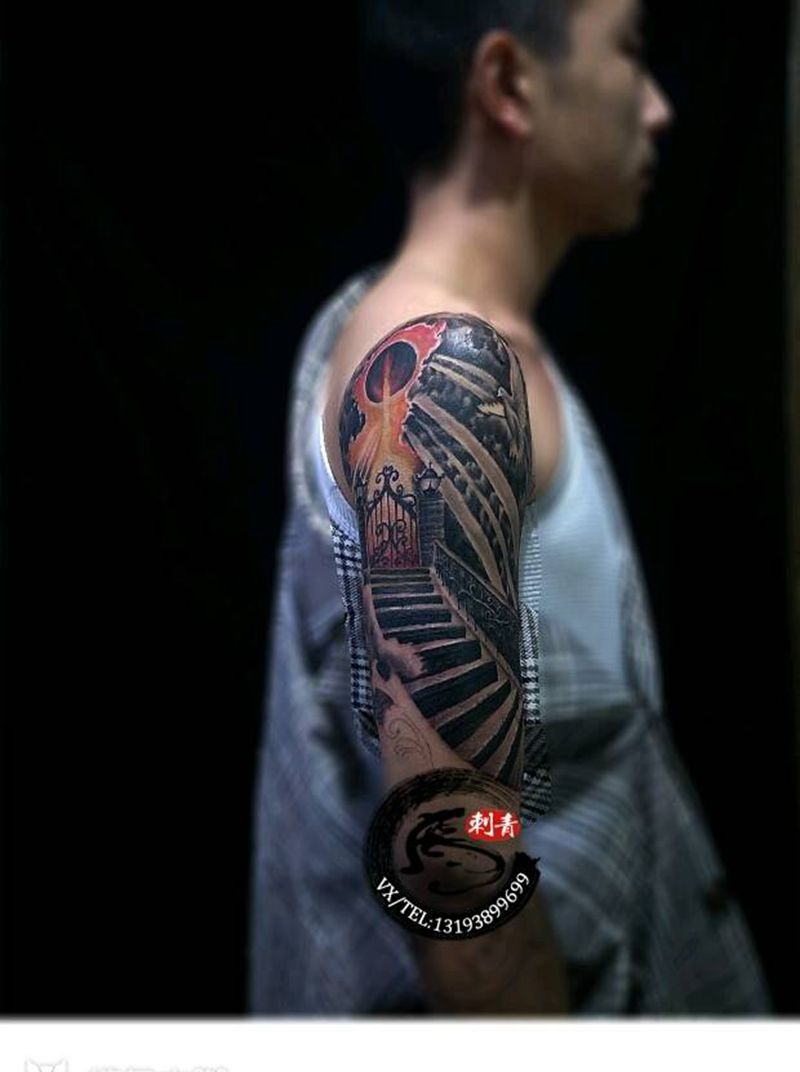 欧美写实花臂纹身图片_手臂欧美写实纹身图案