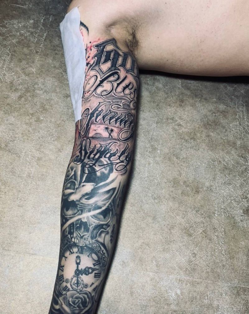 欧美花臂，纹身图片