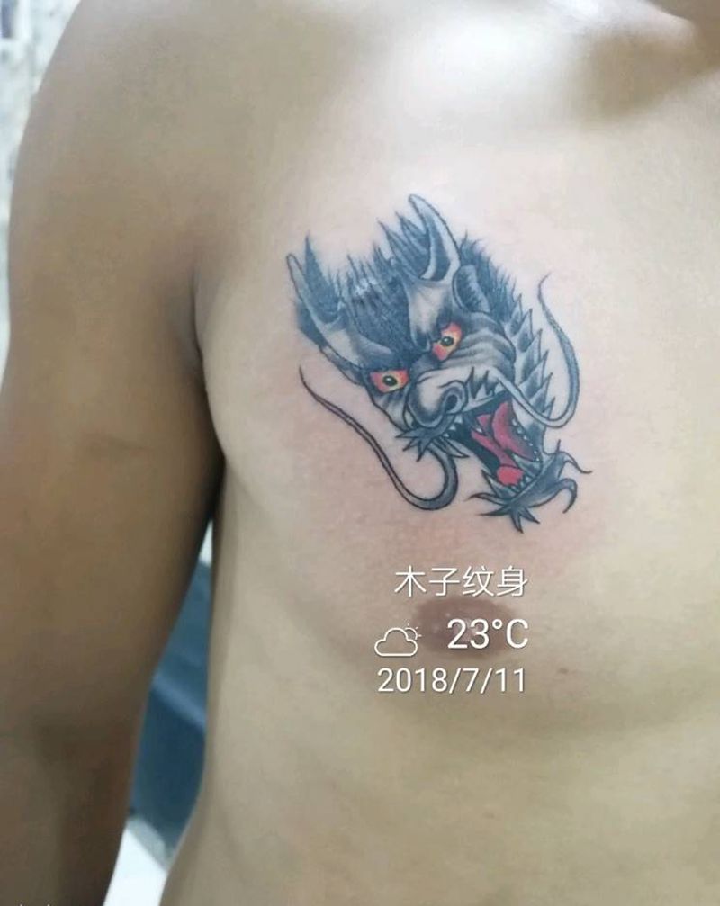小龙头纹身图片