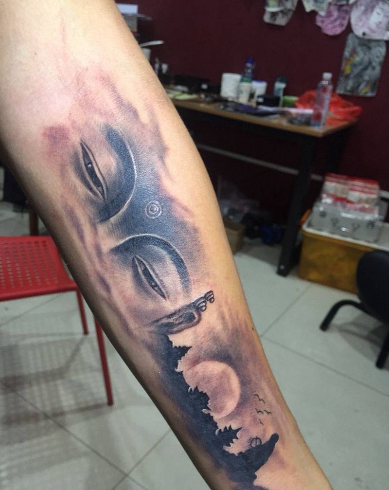 一心向佛1纹身图片_成品手臂传统宗教佛纹身图案