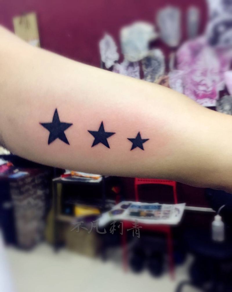 男人小清新纹身图片_清新手臂成品纹身图案