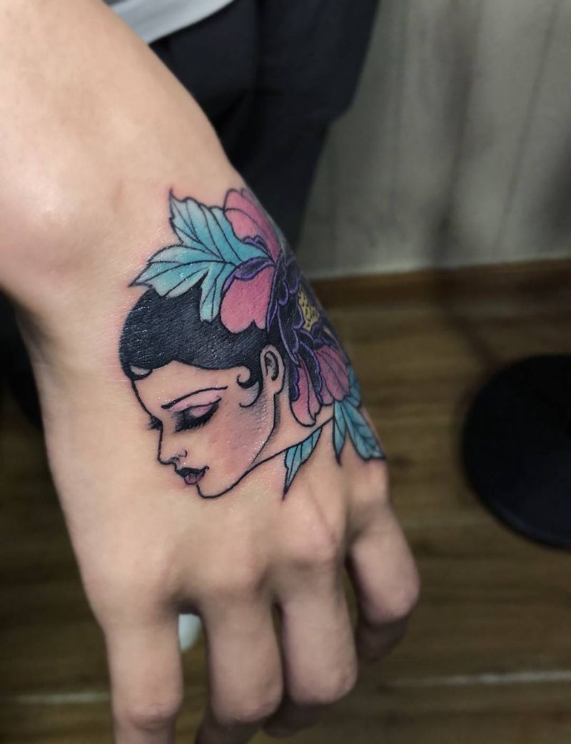 遮盖纹身图片_成品手部欧美清新静物植物纹身图案