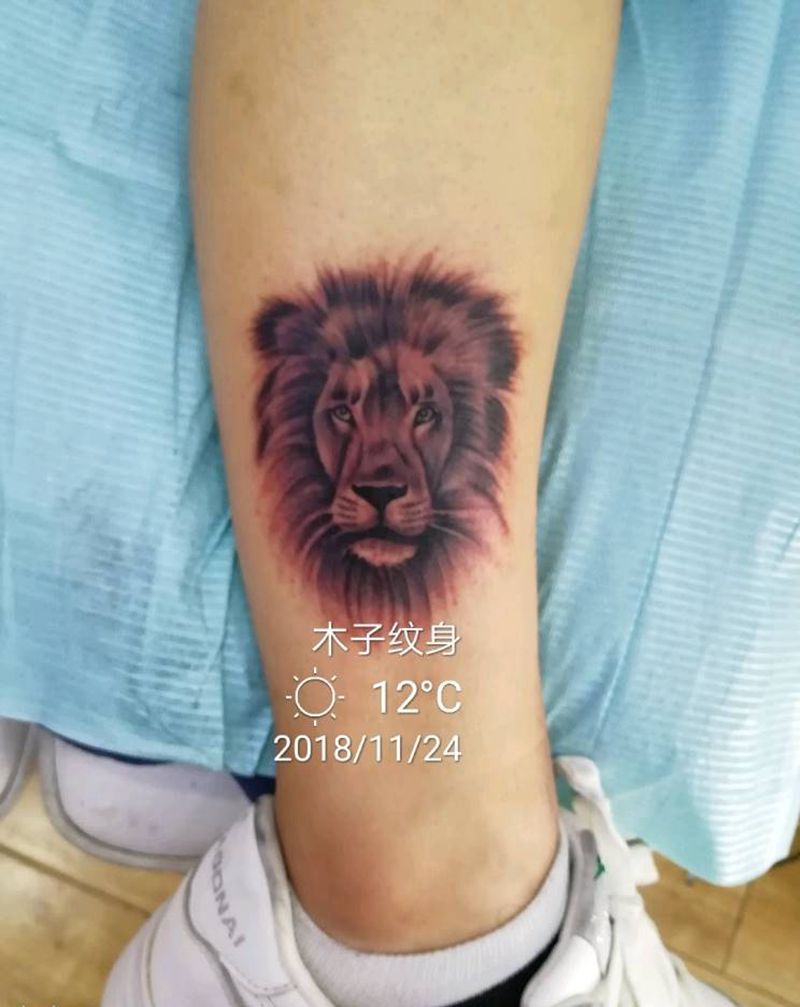 狮头。狐狸纹身图片