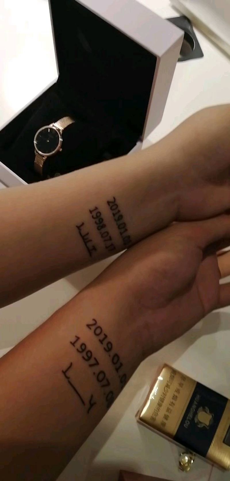 情侣纹身图片_几何纹身图案